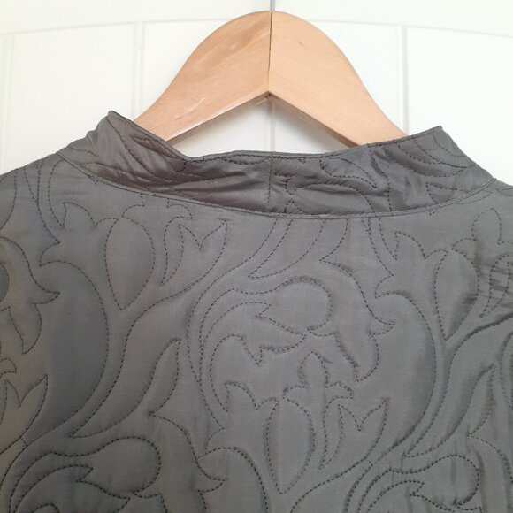 Charter Club Silk Quilted Button Front V-Neck Jacket Gray Size 20W - Picture 6 of 10